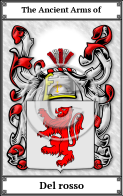 Del rosso Family Crest Download (JPG)  Book Plated - 150 DPI